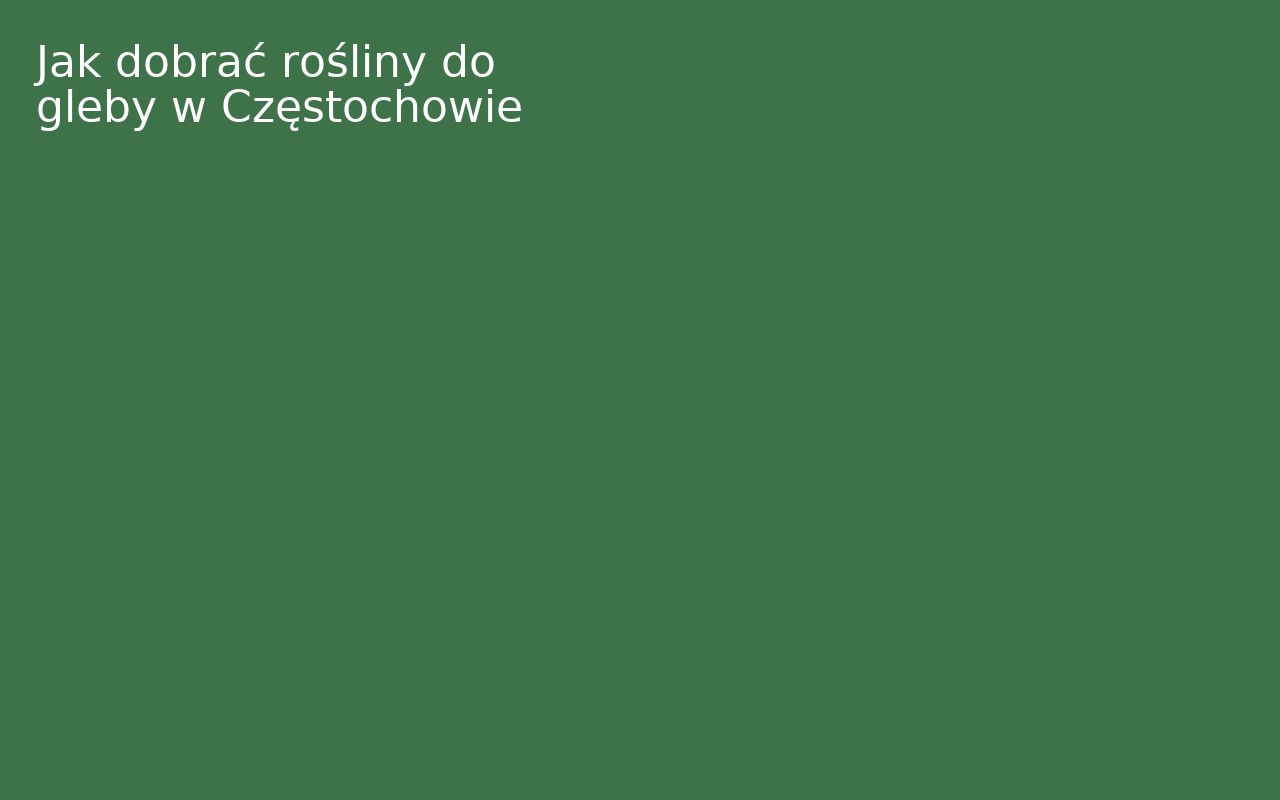 Jak dobrać rośliny do gleby w Częstochowie