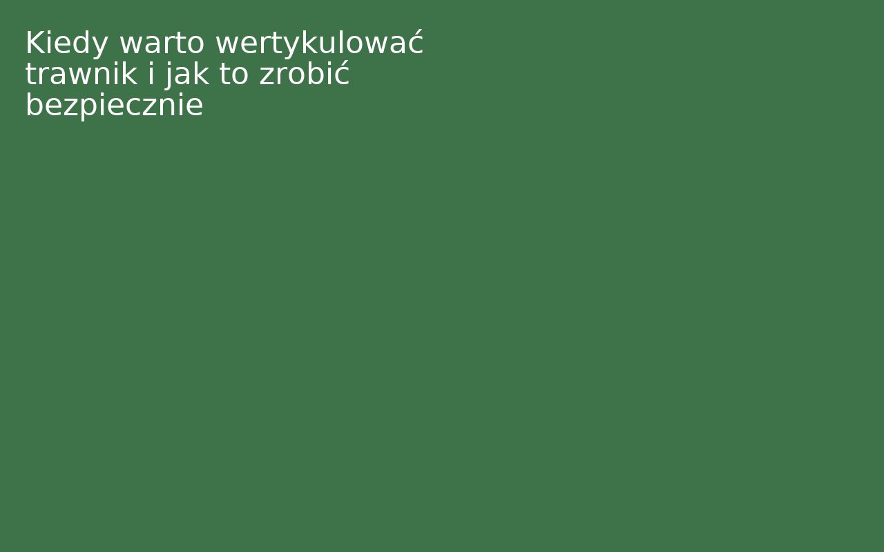 Kiedy warto wertykulować trawnik i jak to zrobić bezpiecznie