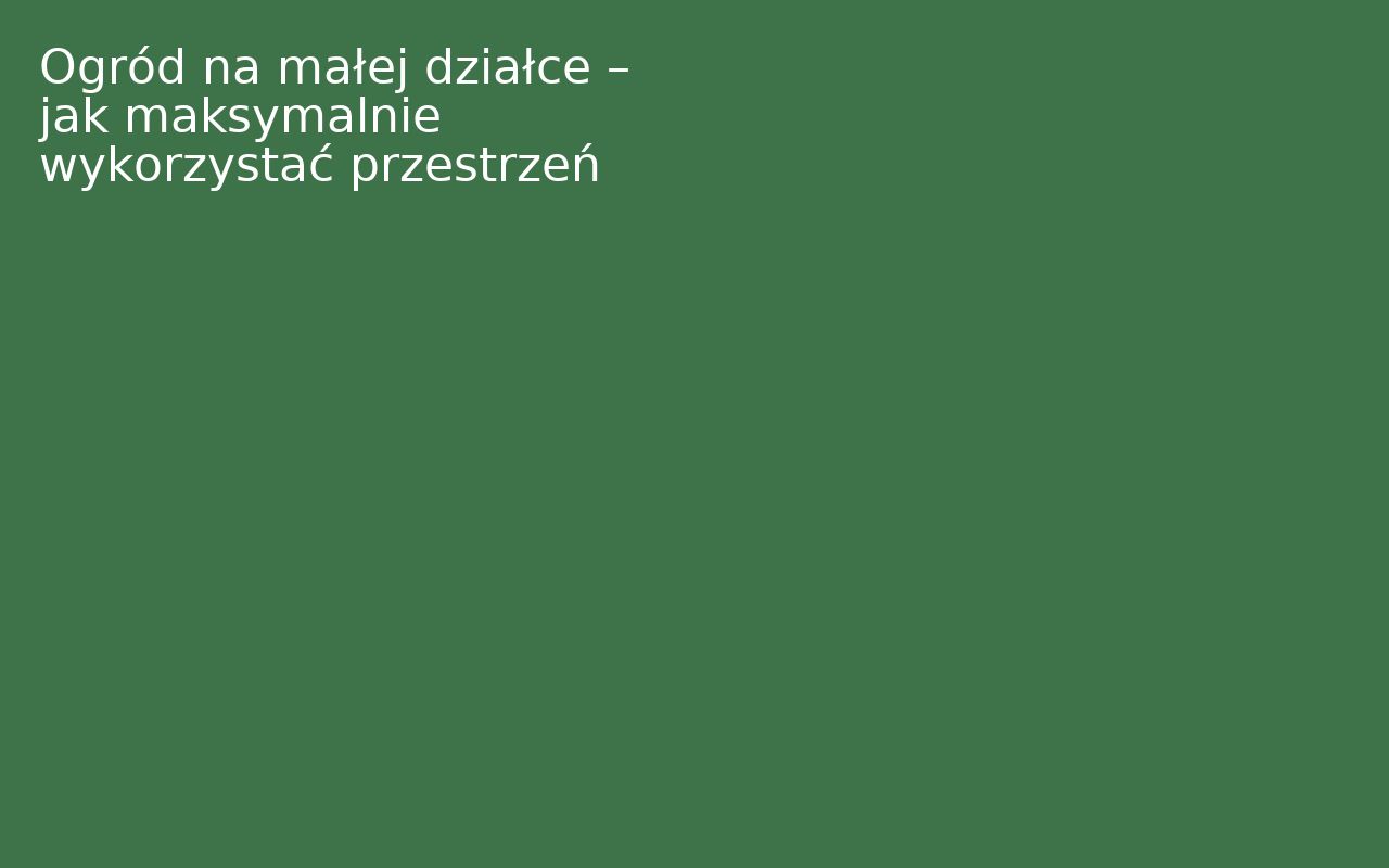 Ogród na małej działce – jak maksymalnie wykorzystać przestrzeń