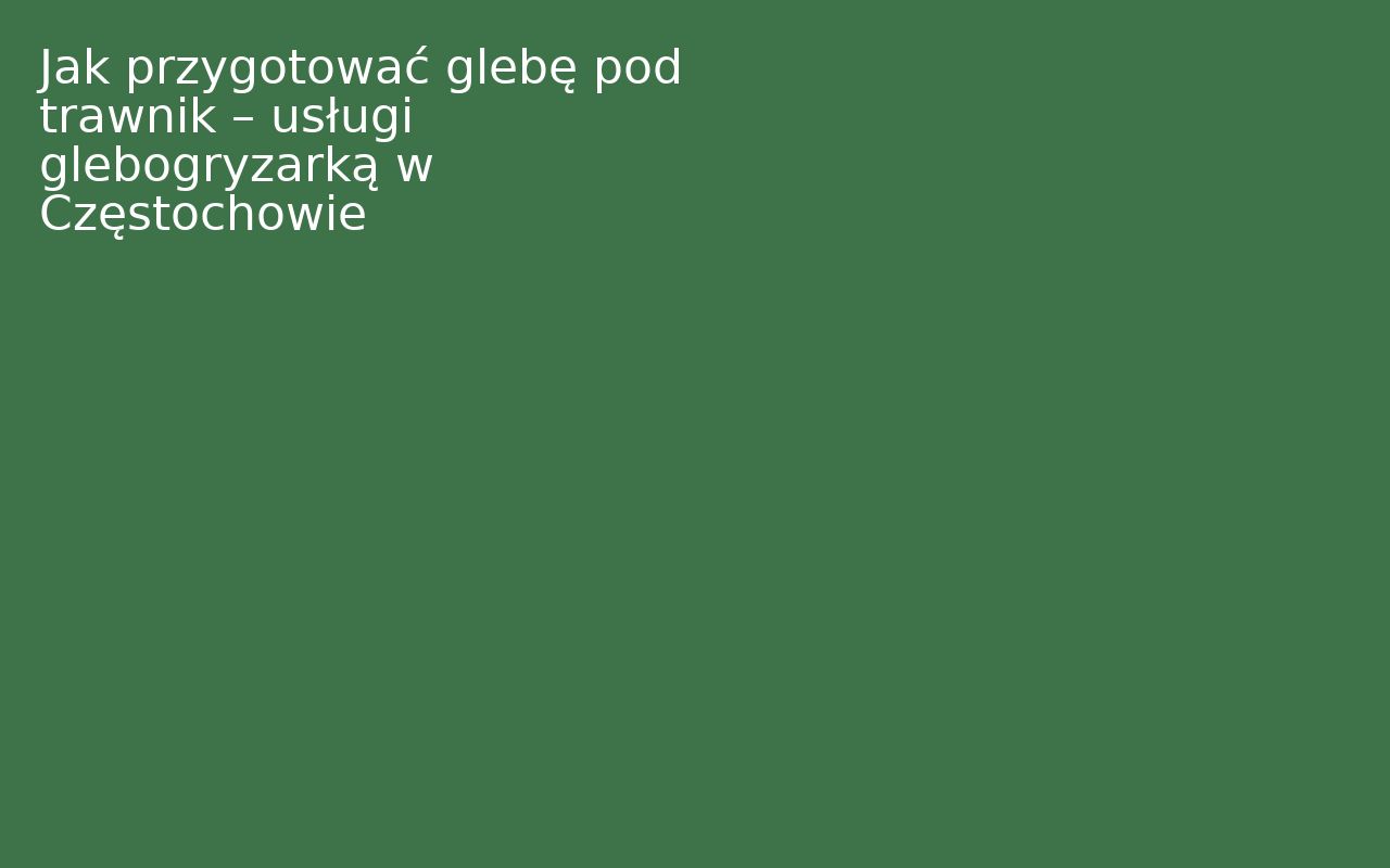 Jak przygotować glebę pod trawnik – usługi glebogryzarką w Częstochowie